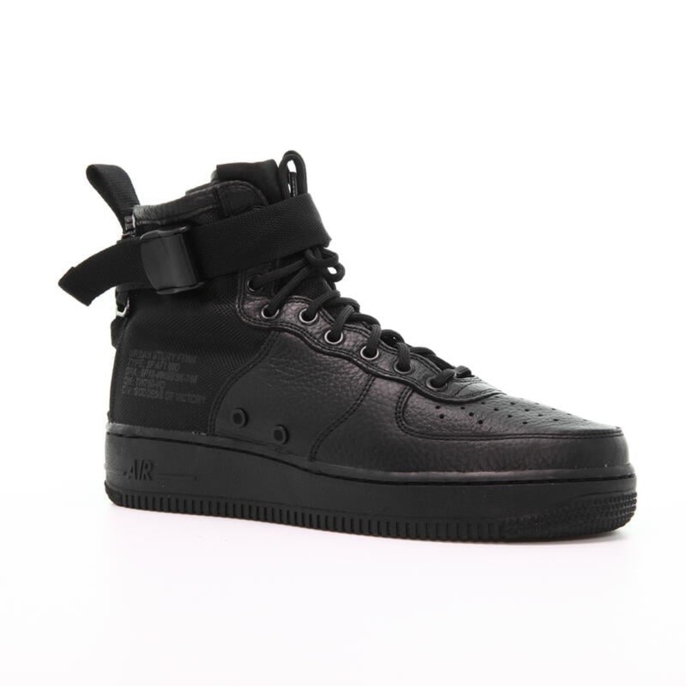 Nike Black Leather  SF Air Force 1 MID Triple Black Utility men’s 10.5 917753